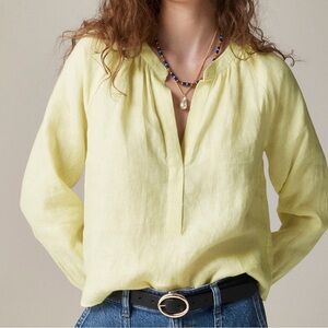 ⛱️ {PRICE FIRM} J. Crew Cabana Top in Linen ~ Pale Flax